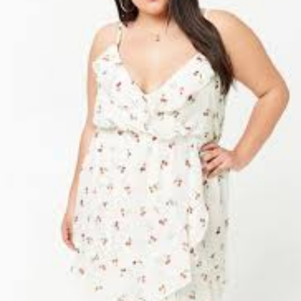 Forever 21 Cherry Print Ruffle Dress